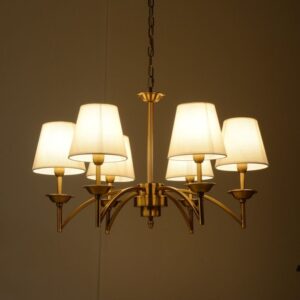 6-Light Antique Brass Chandelier