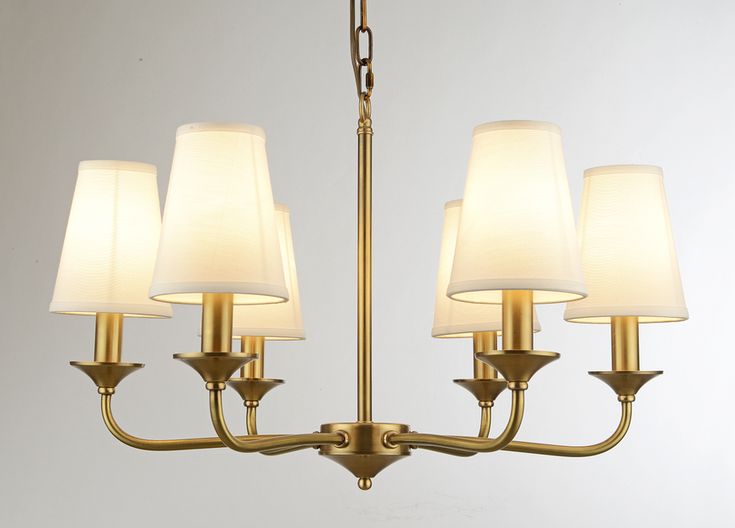 6-Light Antique Brass Chandelier - Image 3