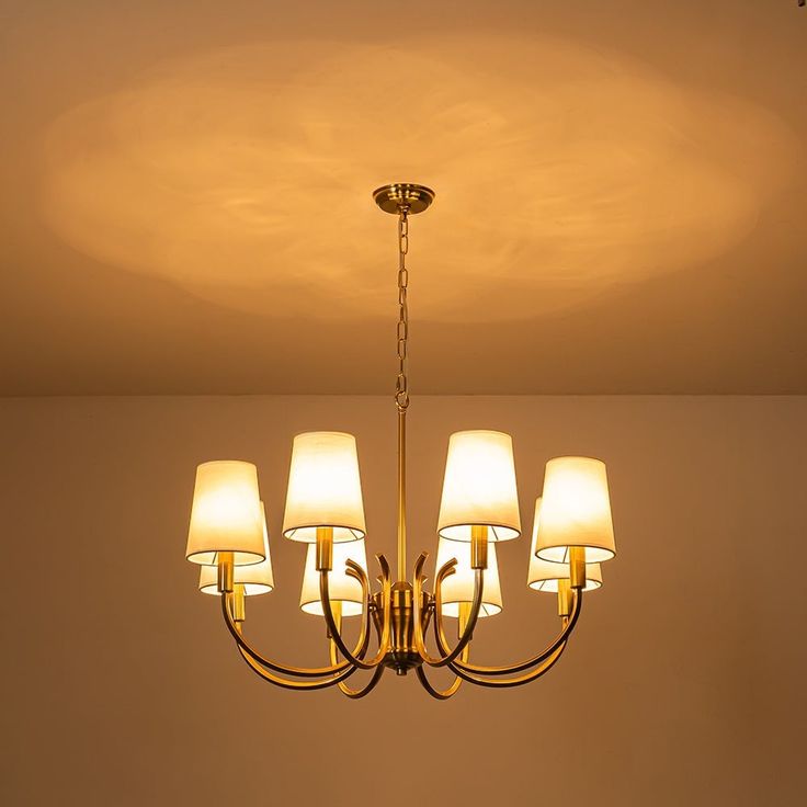 6-Light Antique Brass Chandelier - Image 4